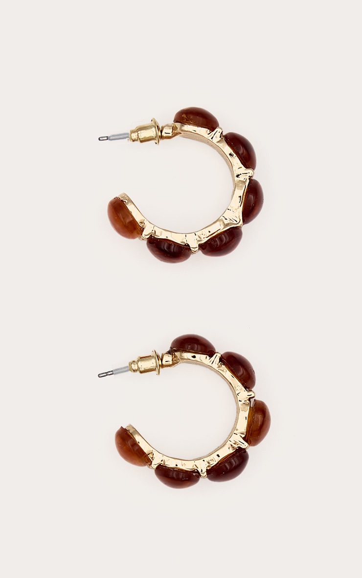 Tortoiseshell Jewel Hoop Earrings image 2