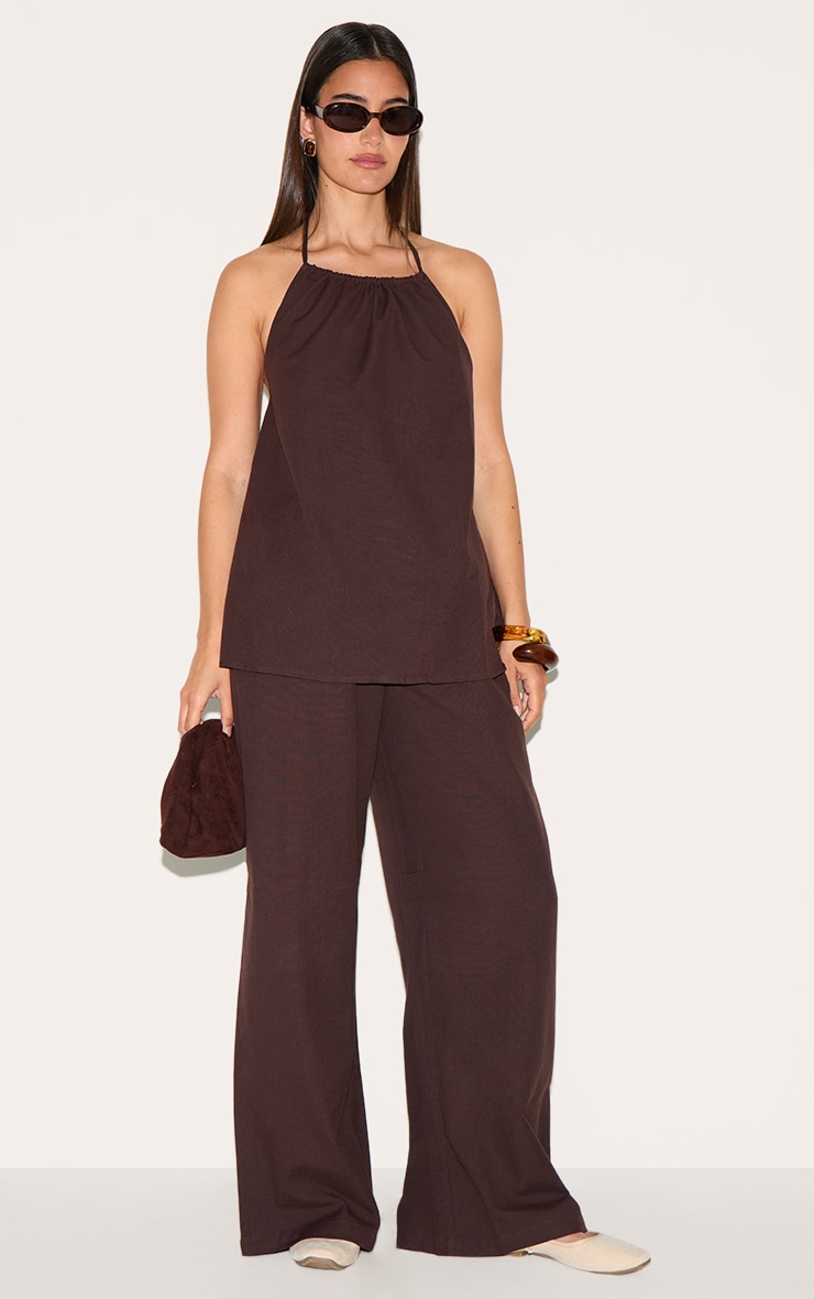 Dark Brown Halterneck Top image 3