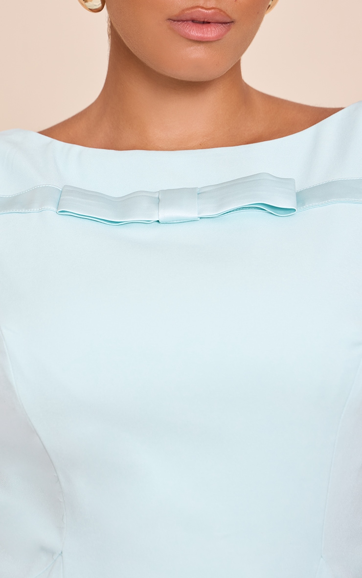 Plus Iced Mint Tailored Bow Detail A-line Dress image 4