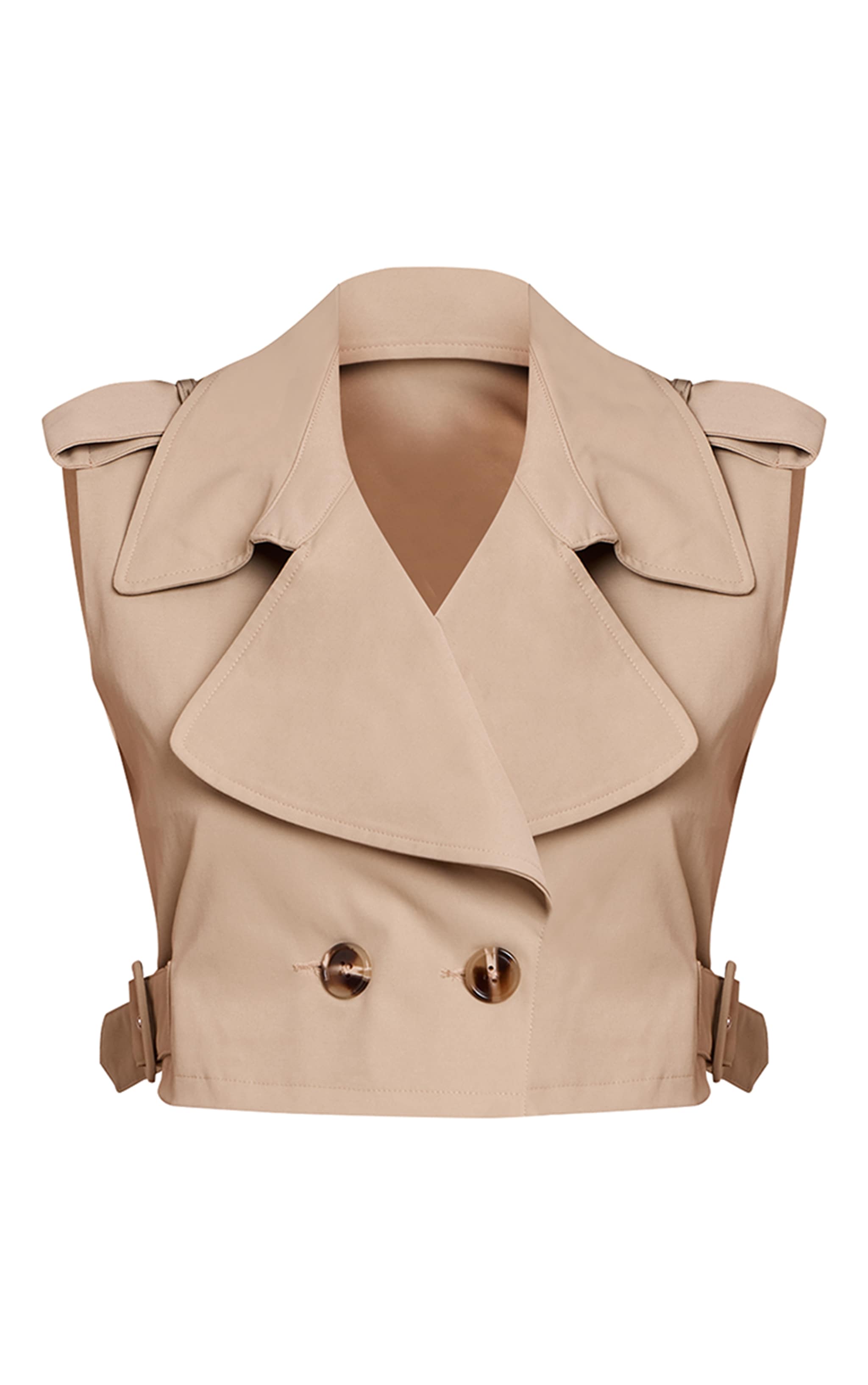 Beige Utility Sleeveless Top image 5