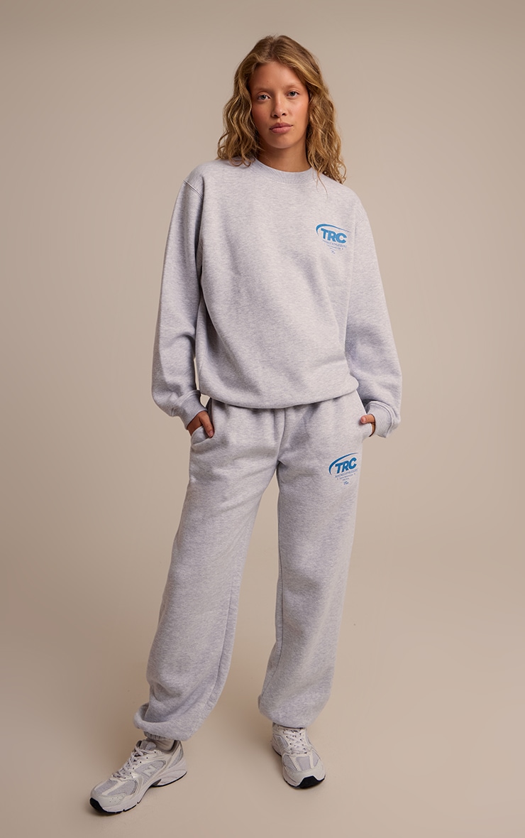 Ash Grey Run Club Cotton Fleece Cuffed Sweatpants image 1