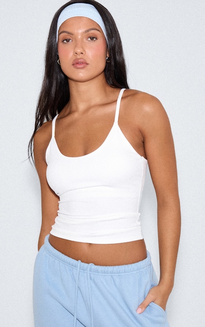 White Sculpt Strappy Longline Sports Bra