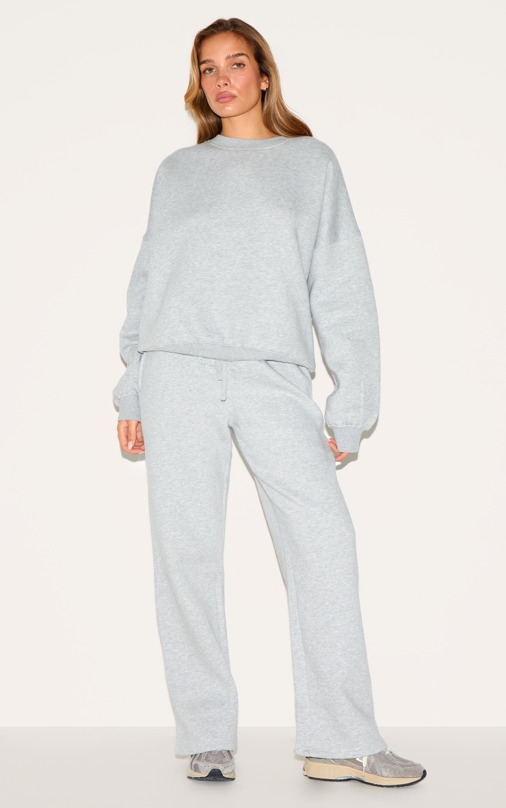 Ash Grey Oversized Sweatshirt Tracksuit Set | Sweat