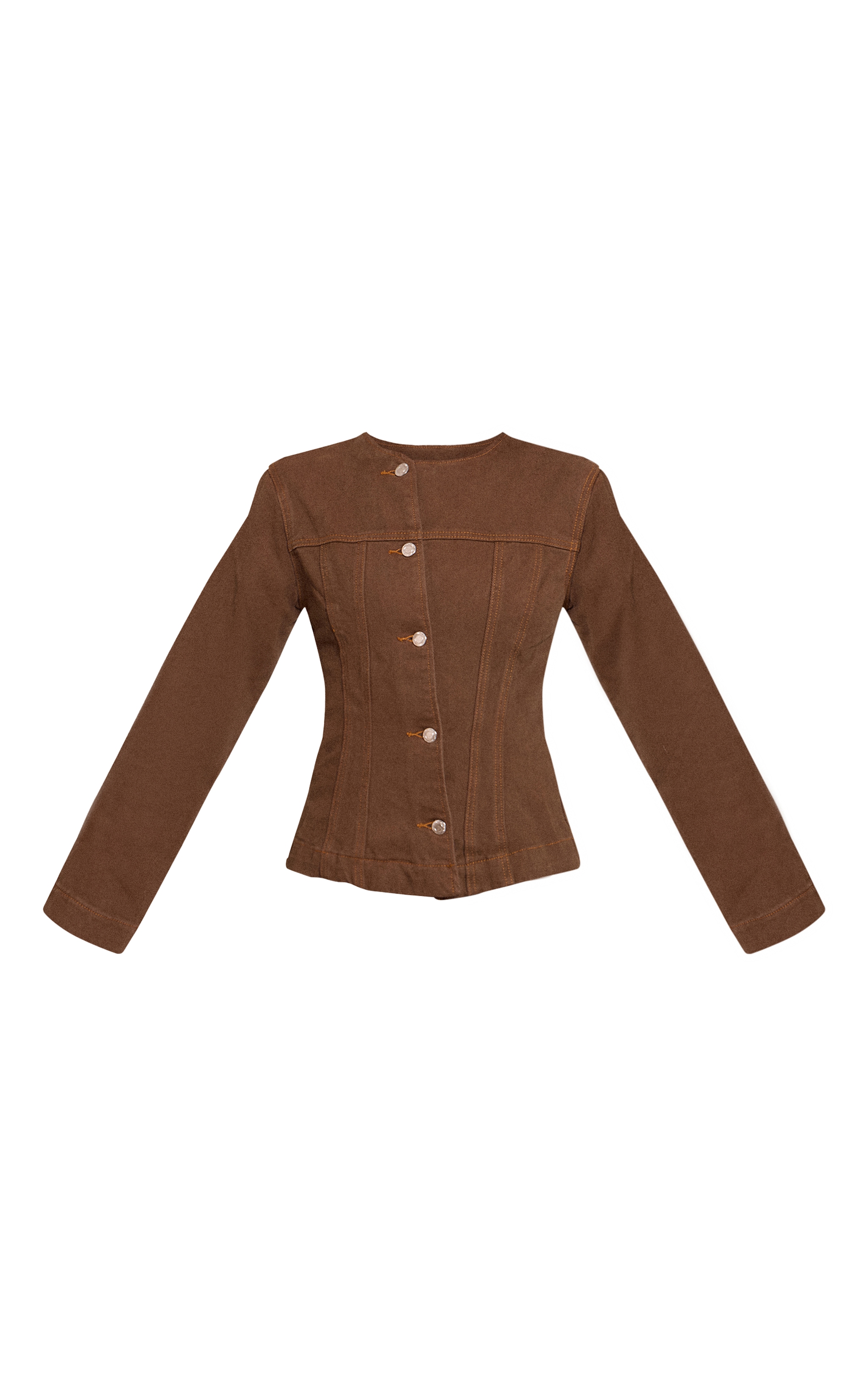 Chemise kaki foncé sans revers à boutons asymétriques image 5