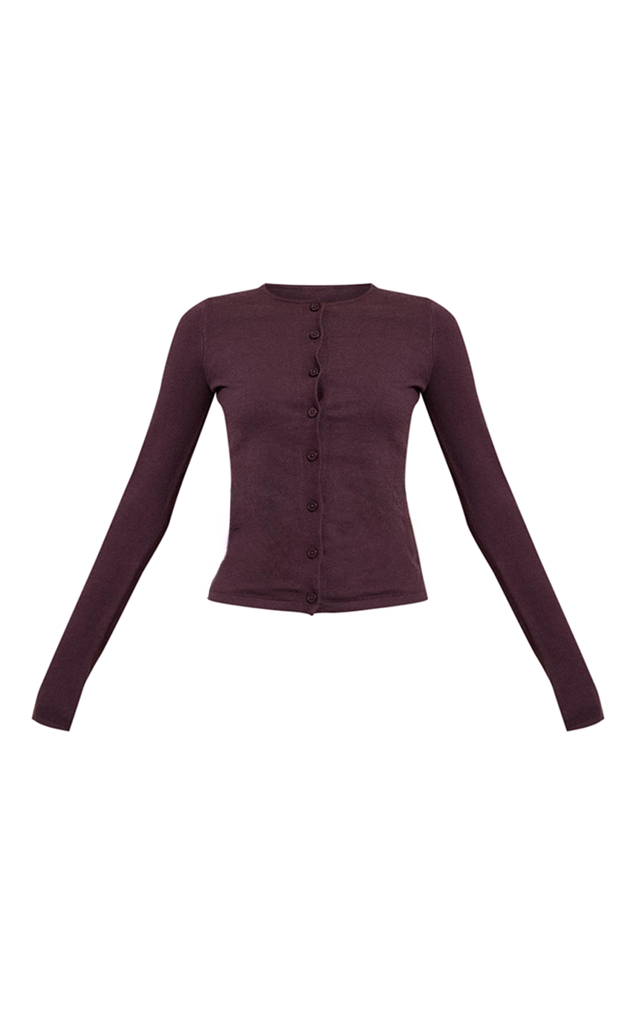 Chocolate Button Through Fine Knit Cardigan image 5