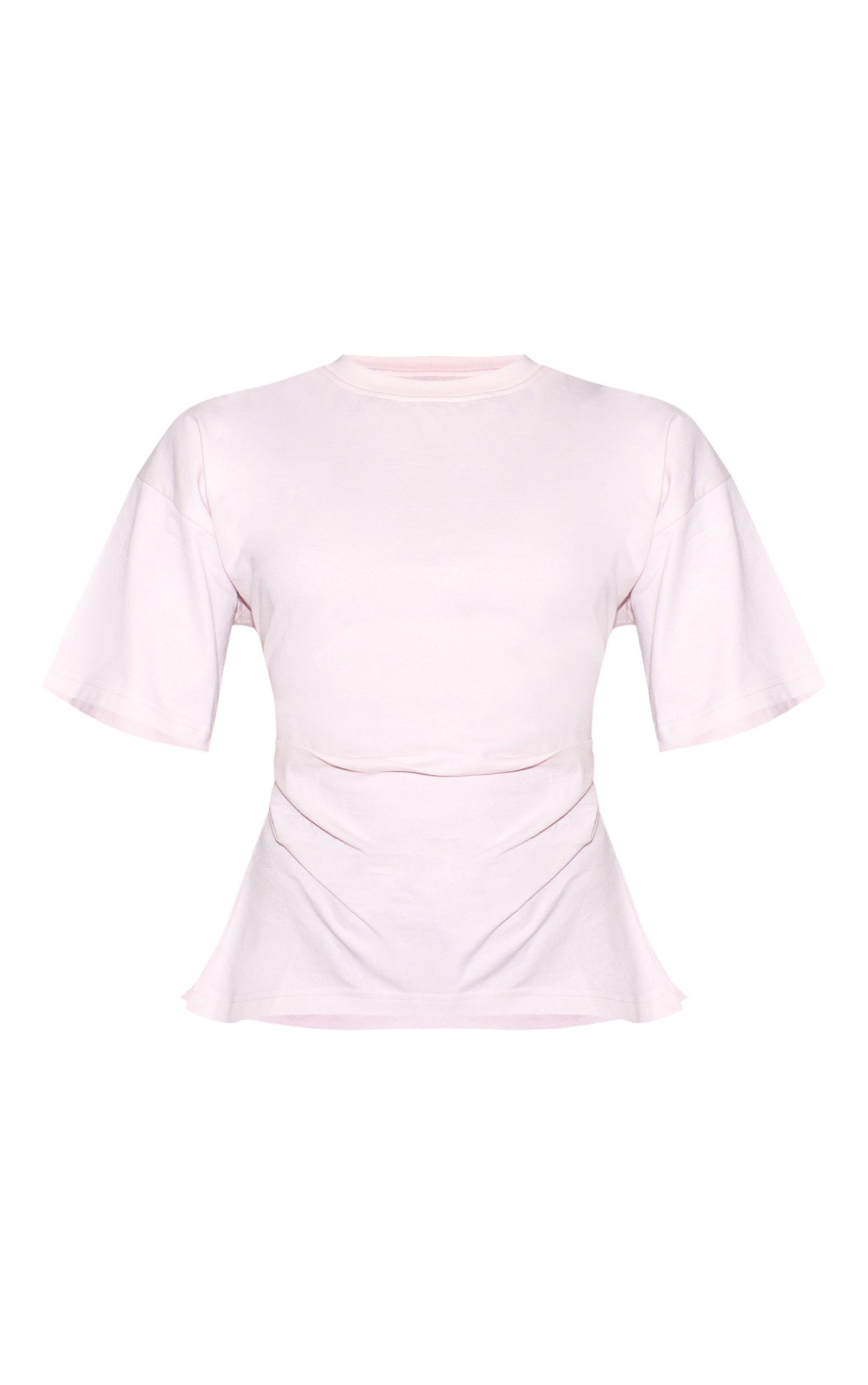 Baby Pink Ruched Side Detail T Shirt image 5