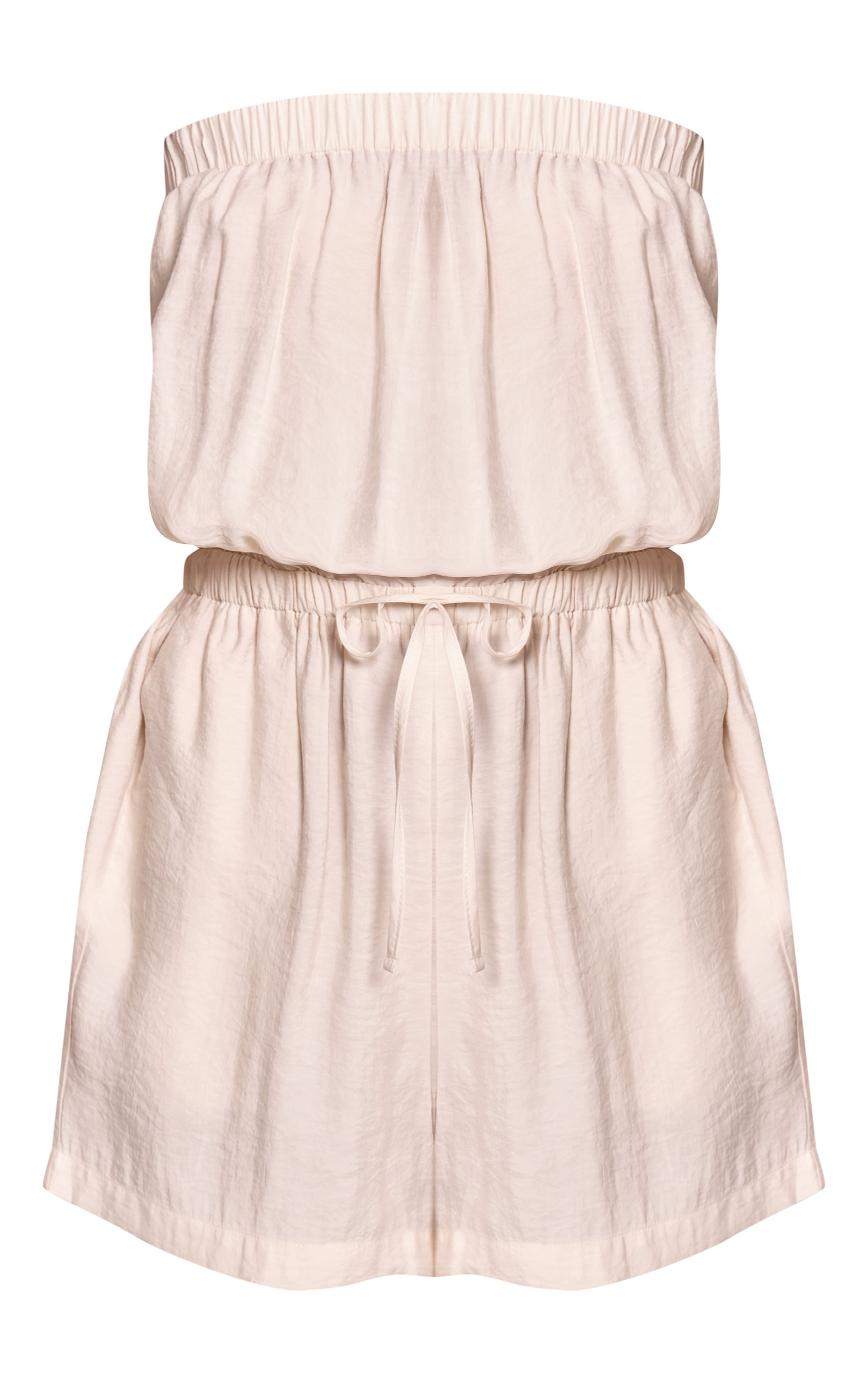 Cream Woven Textured Bandeau Playsuit image 5