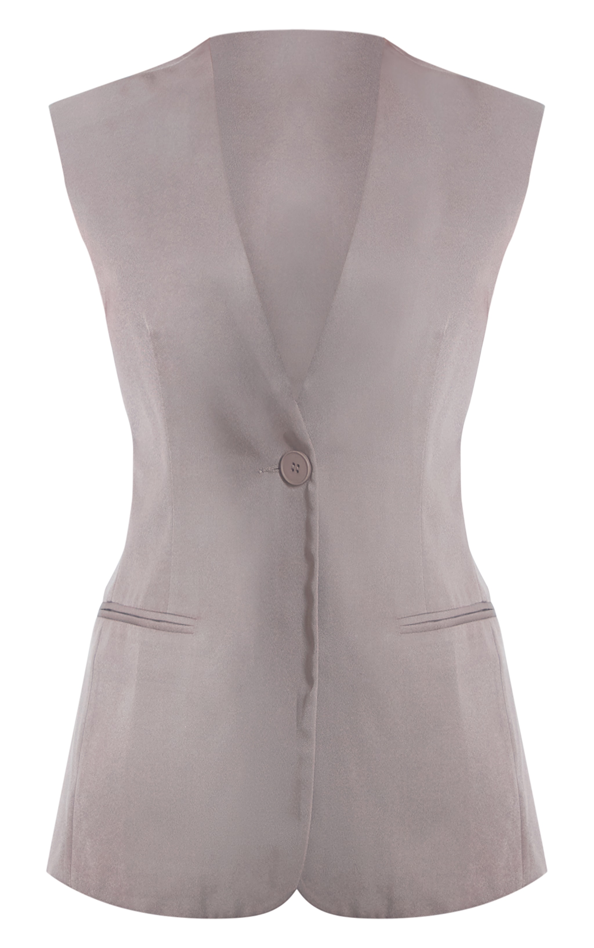 Veston long de tailleur tissé deluxe taupe image 5