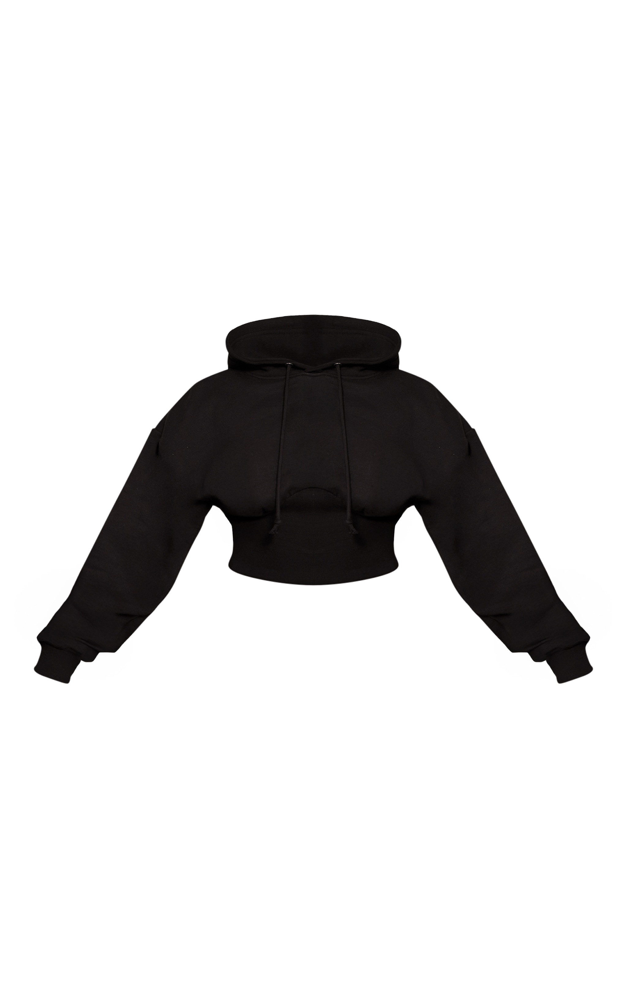 Shape Black Sweat Crop Shirred Waist Hoodie image 5