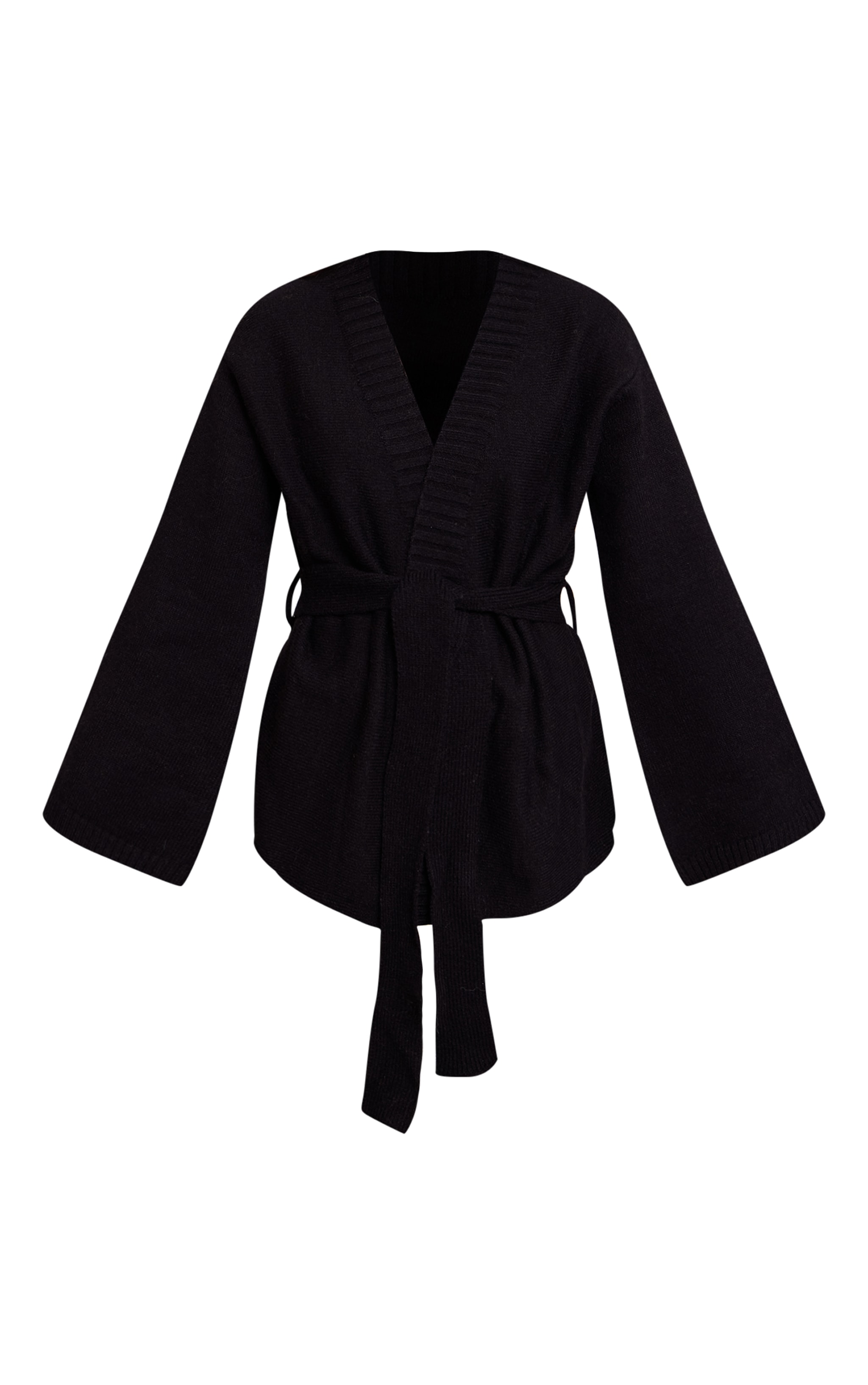 Black Tie Waist Oversized Cardigan image 5