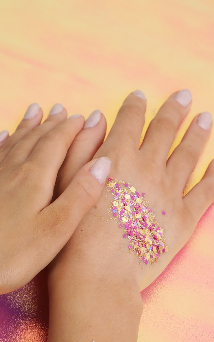 PRETTYLITTLETHING Chunky Pink Gold Glitter