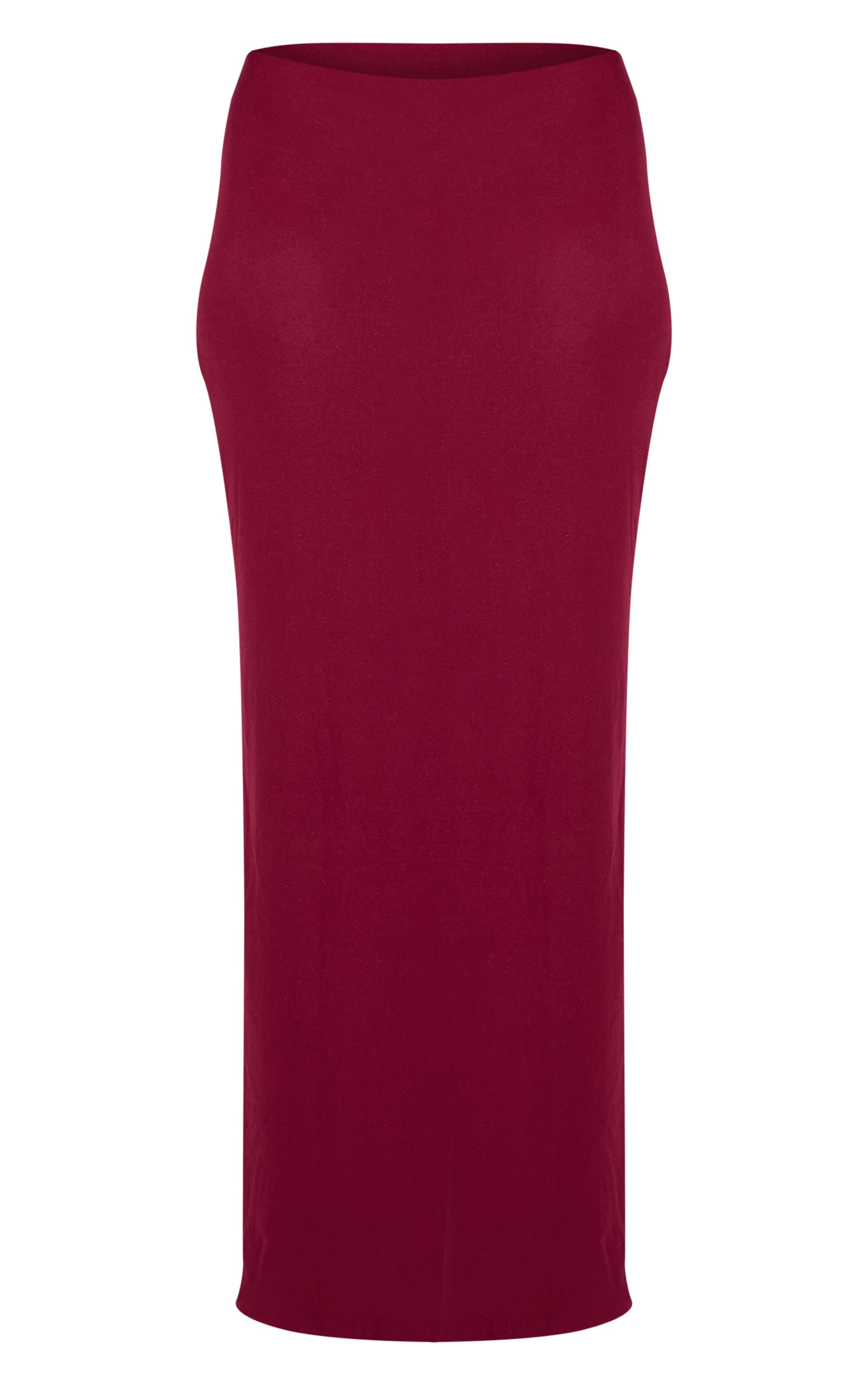 Burgundy Soft Touch Mid Rise Maxi Skirt image 5
