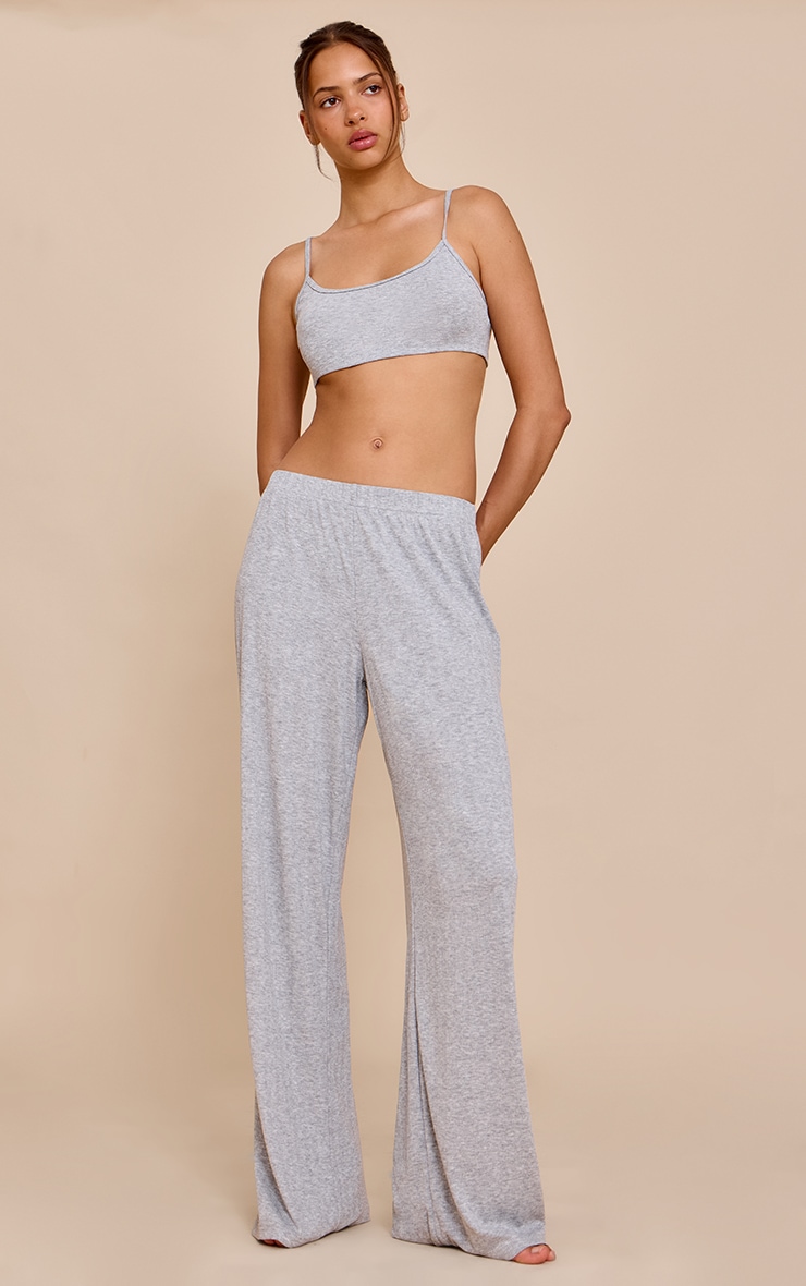 Grey Marl Pointelle Pj Bralette image 3