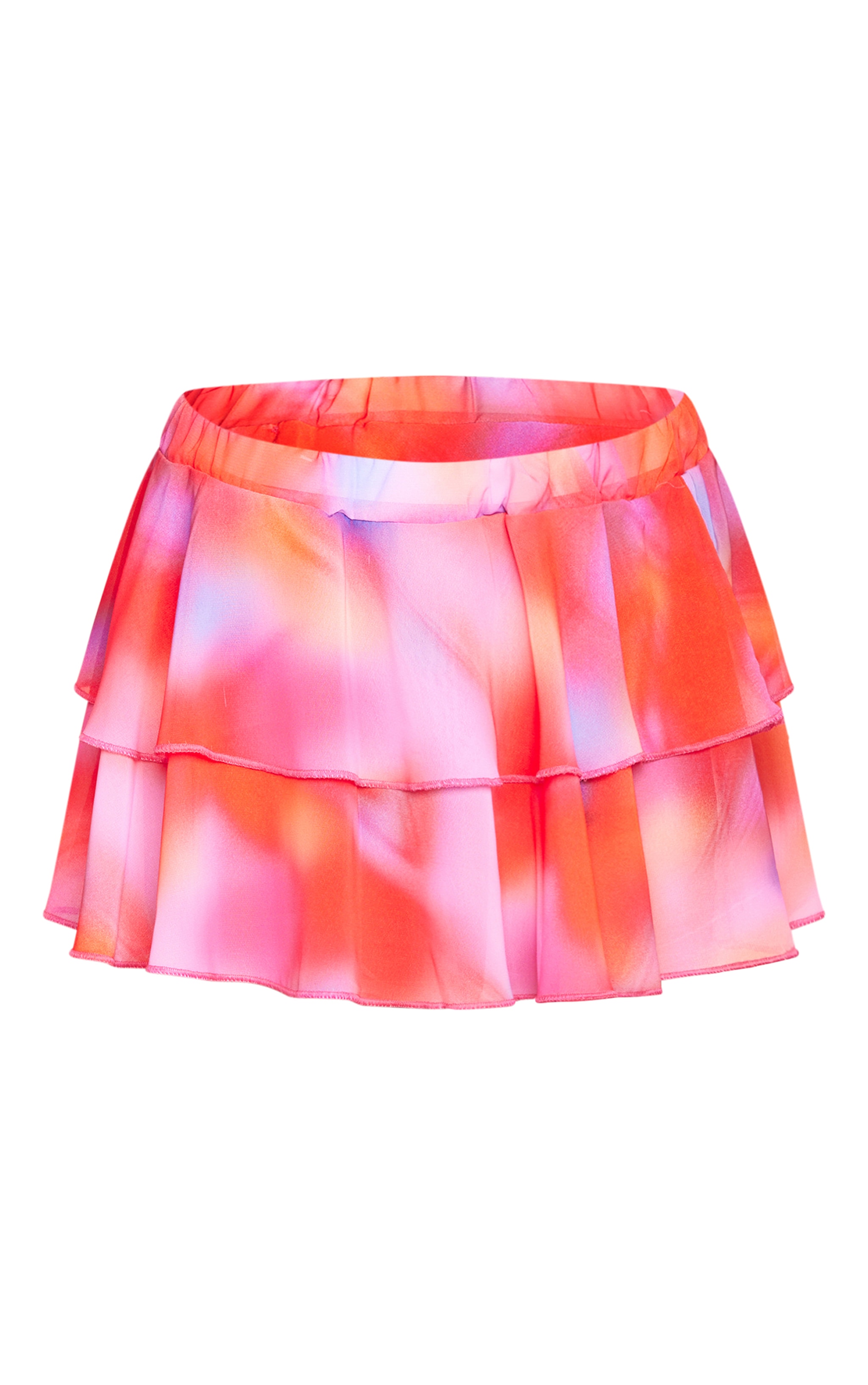 Multi Printed Chiffon Frill Mini Beach Skirt image 6