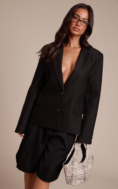 Petite Black Boyfriend Premium Blazer