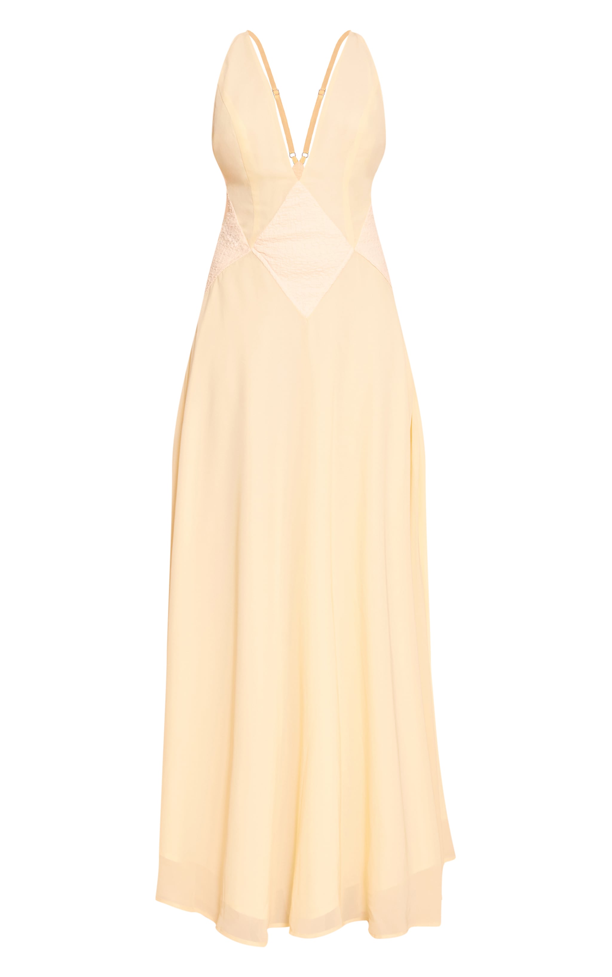 Lemon Plunge Textured Detail Maxi Dress image 5