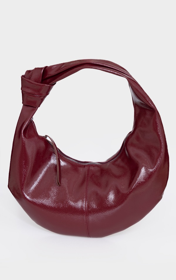 Burgundy Pu Knot Handle Tote Accessories PrettyLittleThing