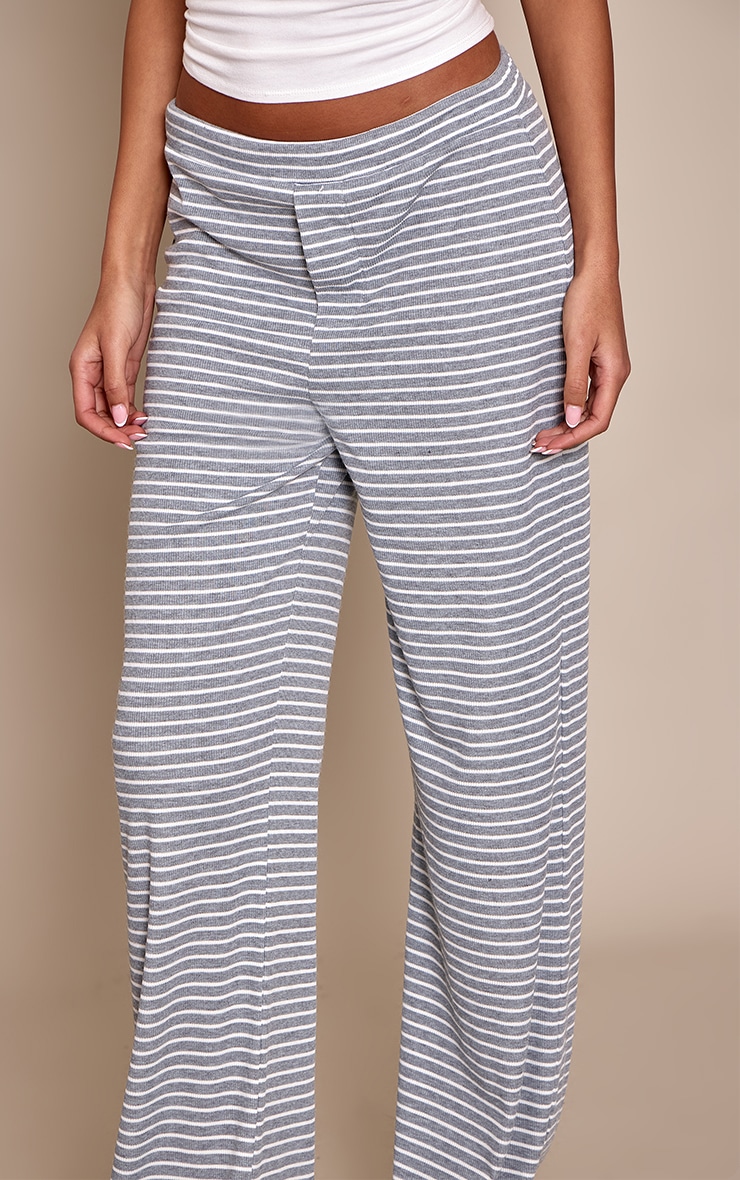 Tall Grey Marl Boyfriend Style Wide Leg Pant image 4