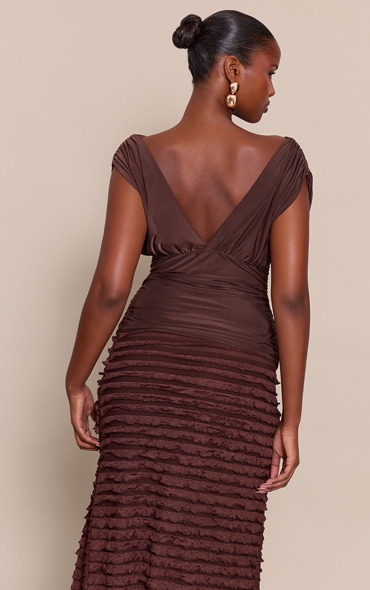 Dark Chocolate Slinky Plunge Sleeveless Top image 2