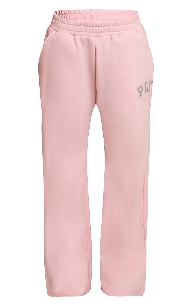 PLT Jogging droit rose à logo pailleté image 5