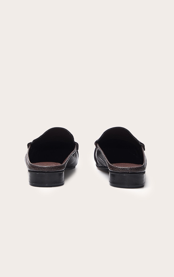 Chocolate Python Loafer Mule image 4