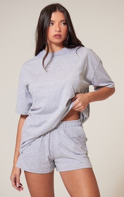 Ash Grey Cotton Oversized Boxy T-shirt