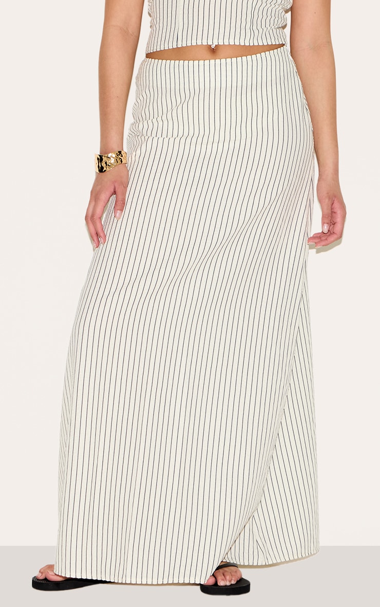Cream Striped Maxi Skirt image 2