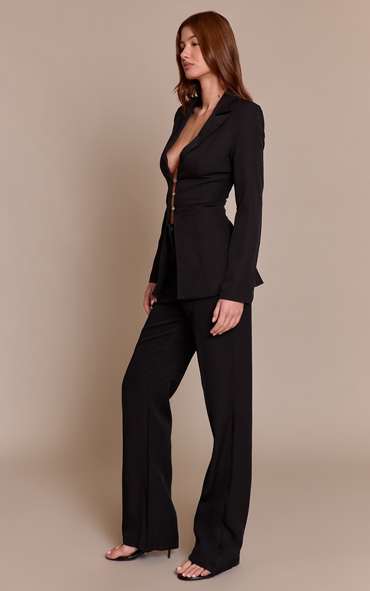 Black Wide Leg High Waist Pants image 2