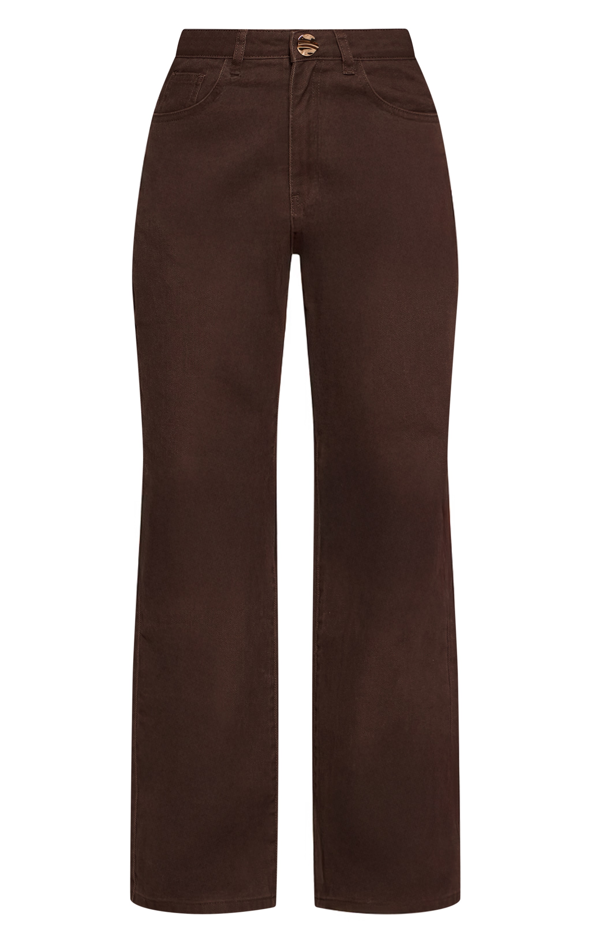 Petite Chocolate Trim Detail Wide Leg Denim Jeans image 5