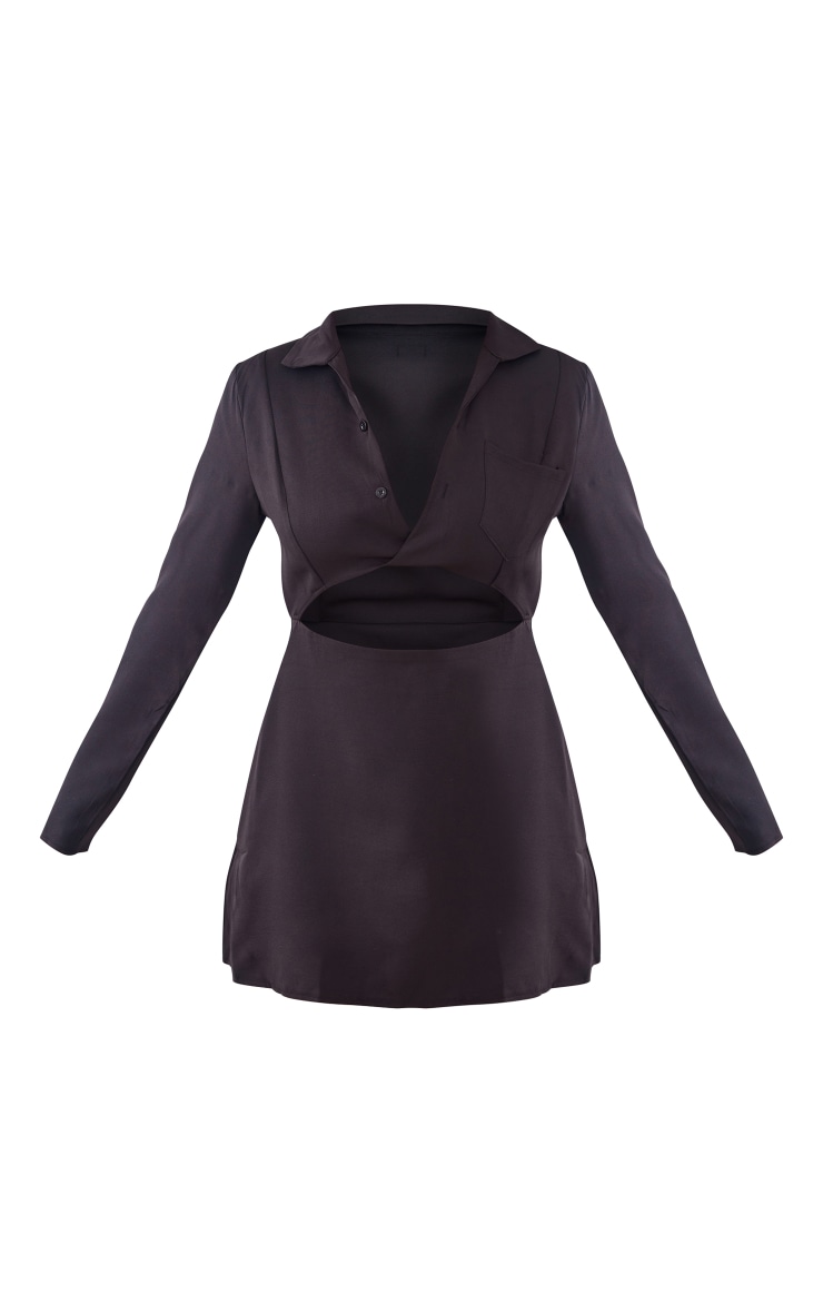 Black Collar Detail Cut Out Bodycon Dress image 5