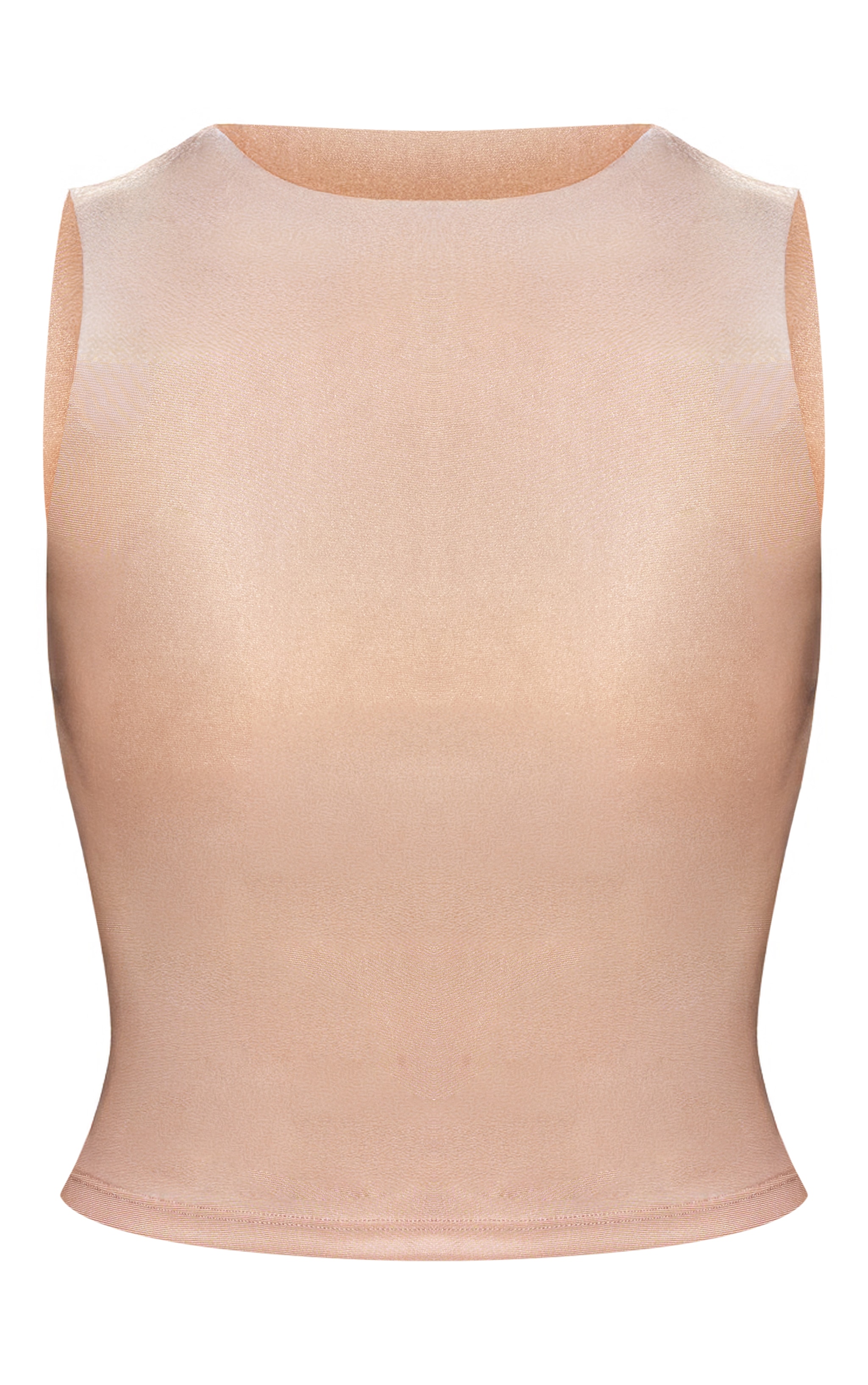 Latte Polyamide Crew Neck Vest Top image 5