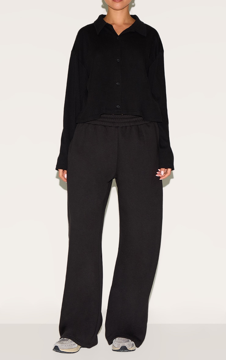 Black Wide Leg Track Pant image 2