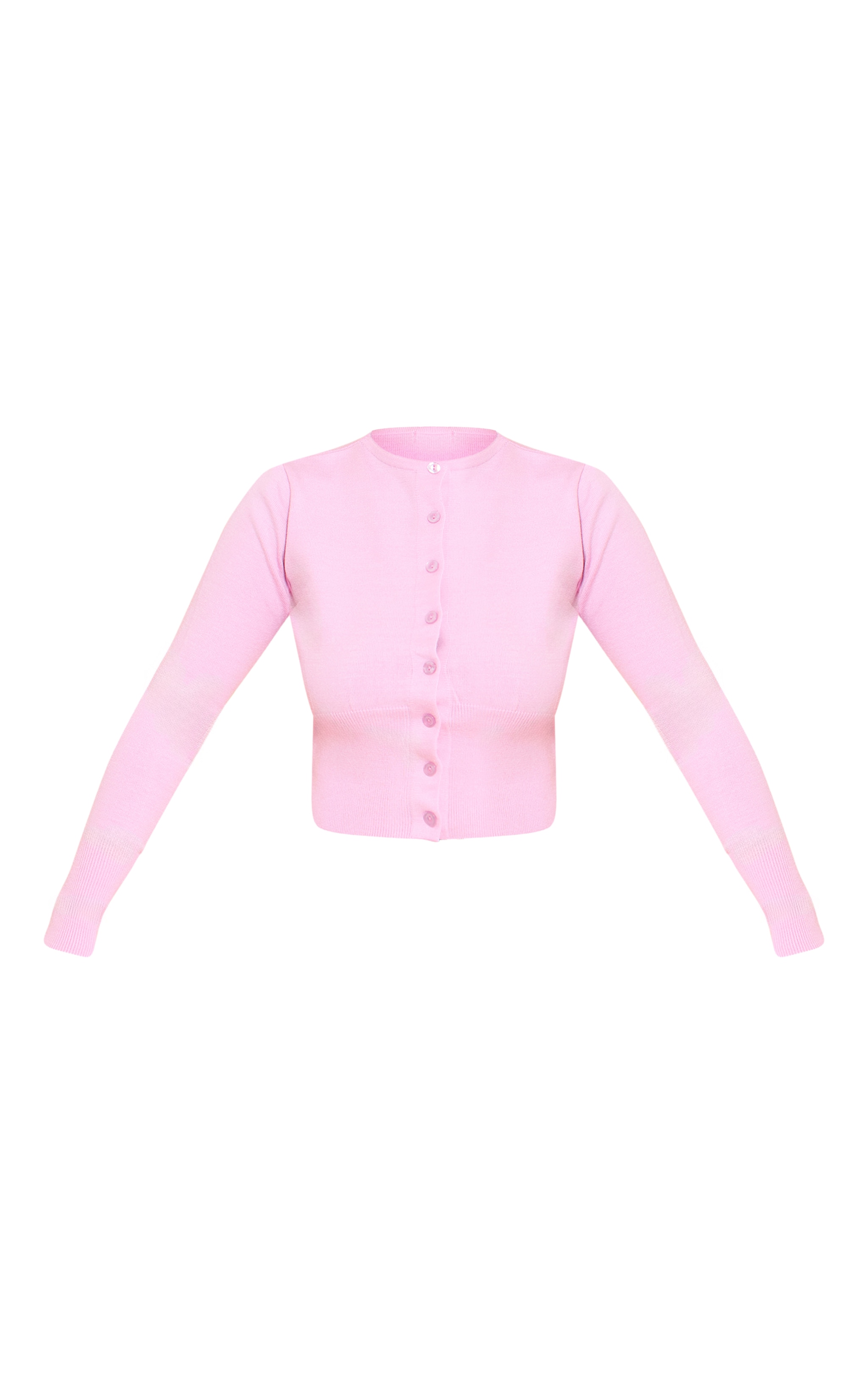 Shape PINK Knitted Button Front Wide Rib Cardigan image 5