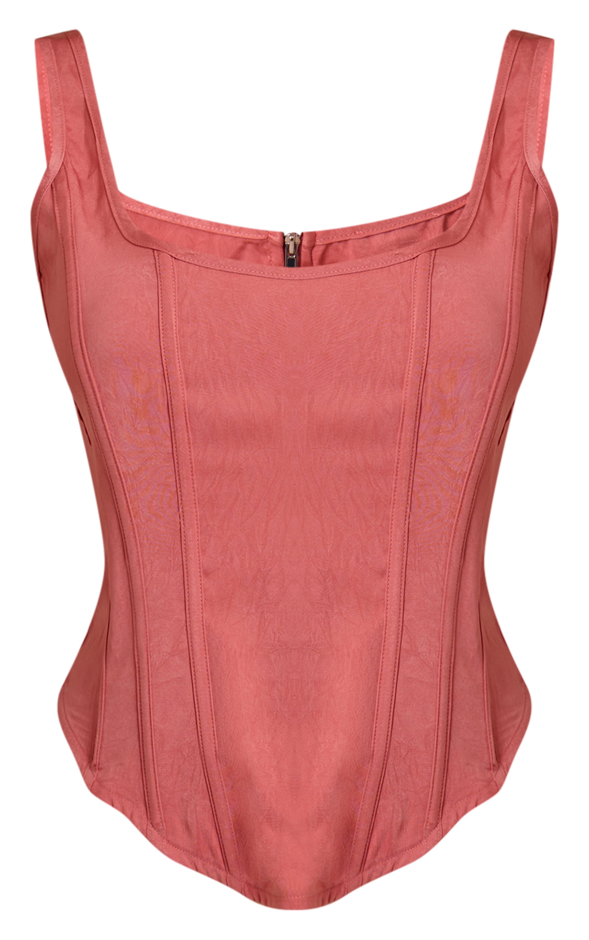 Blush Rose Textured Boned Dip Hem Longline Corset image 5