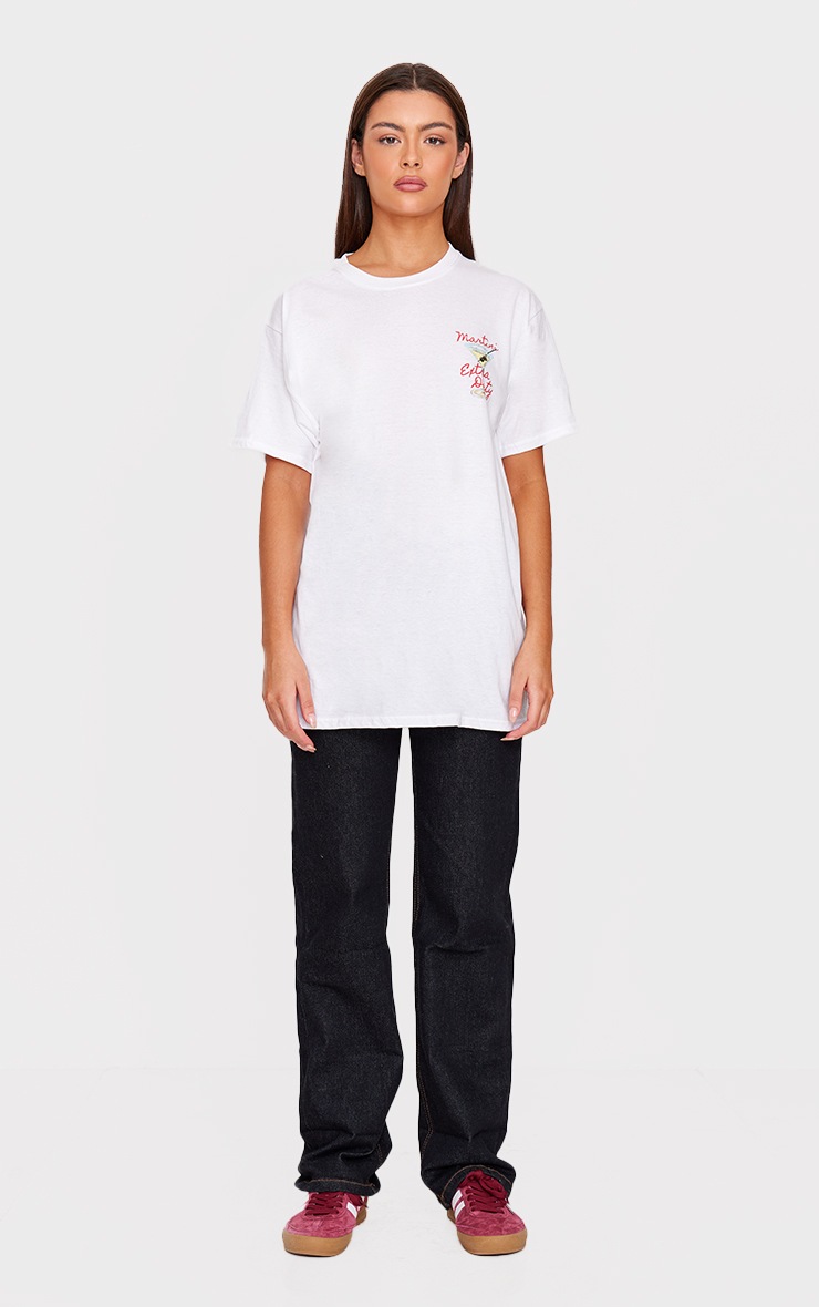 White Oversized Martini T Shirt image 3