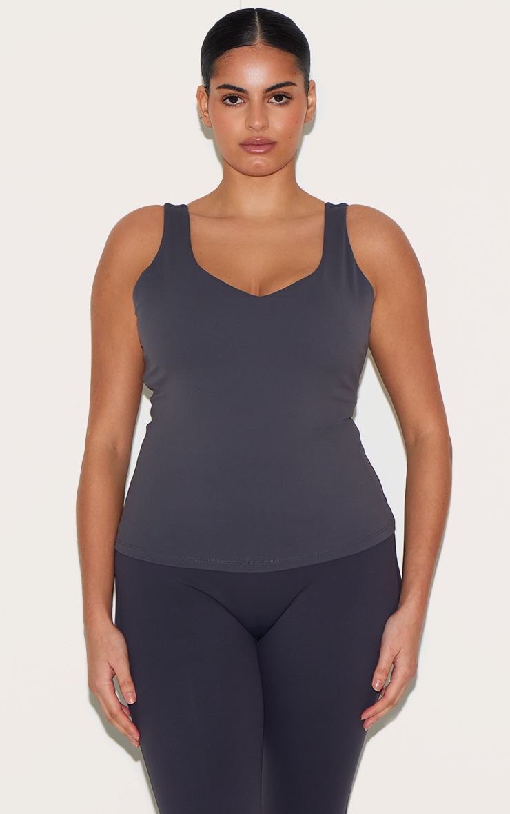 Charcoal Ultimate Sculpt Longline Padded Sports Vest image 9
