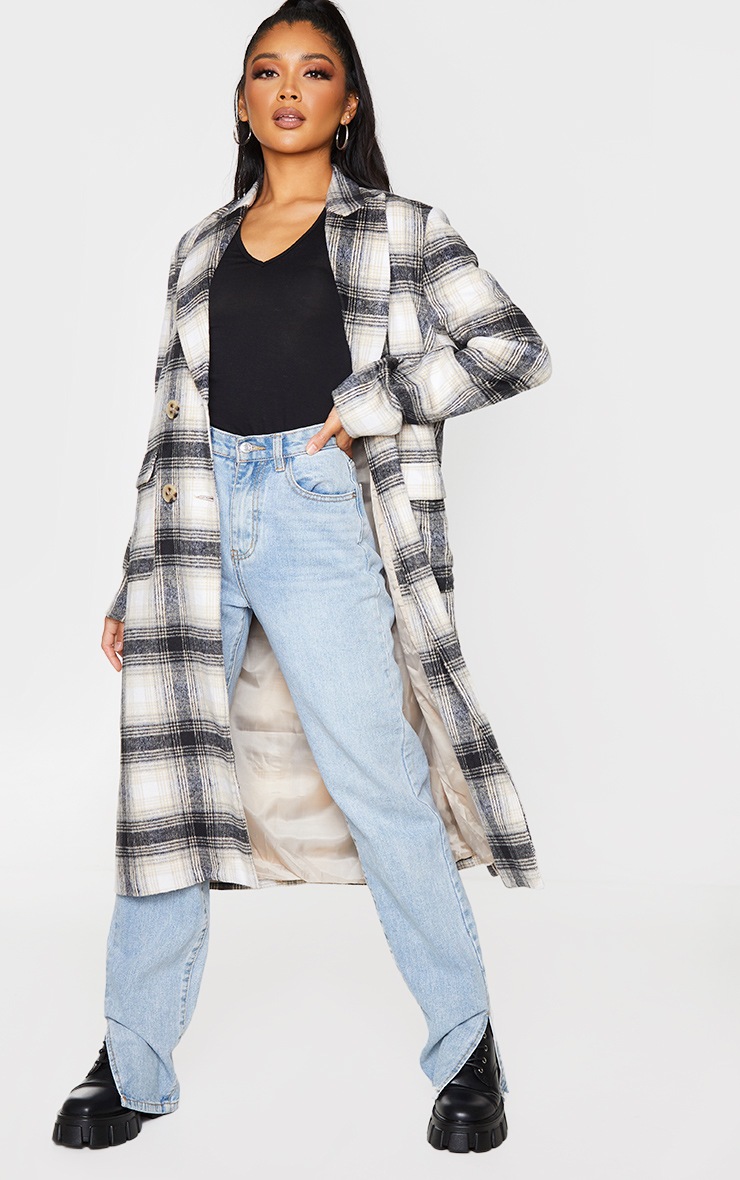 Cream Check Tortoise Mid Axis Coat