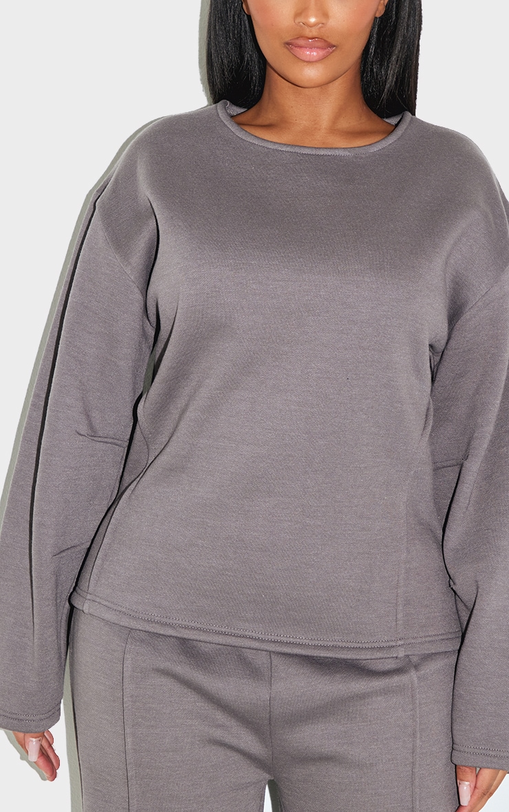 Shape Sweat gris colombe à manches cocon et taille cintrée image 4