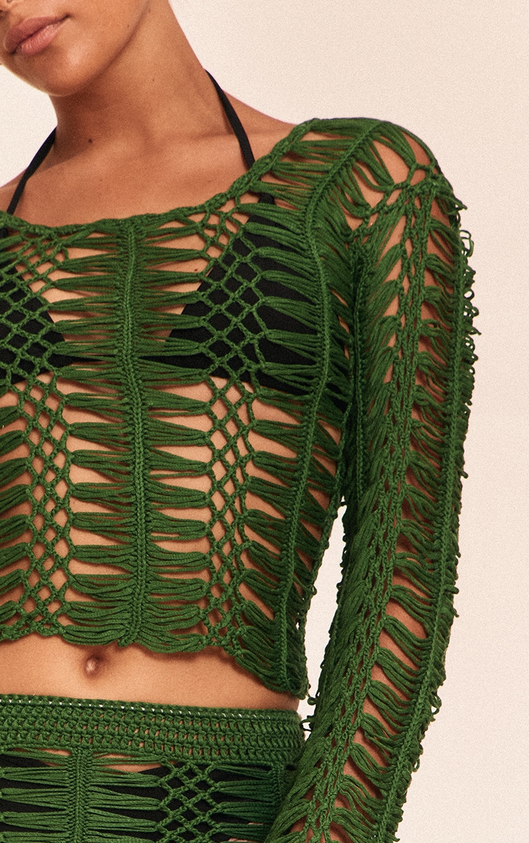 Petite Emerald Green Knit Long Sleeve Top image 4