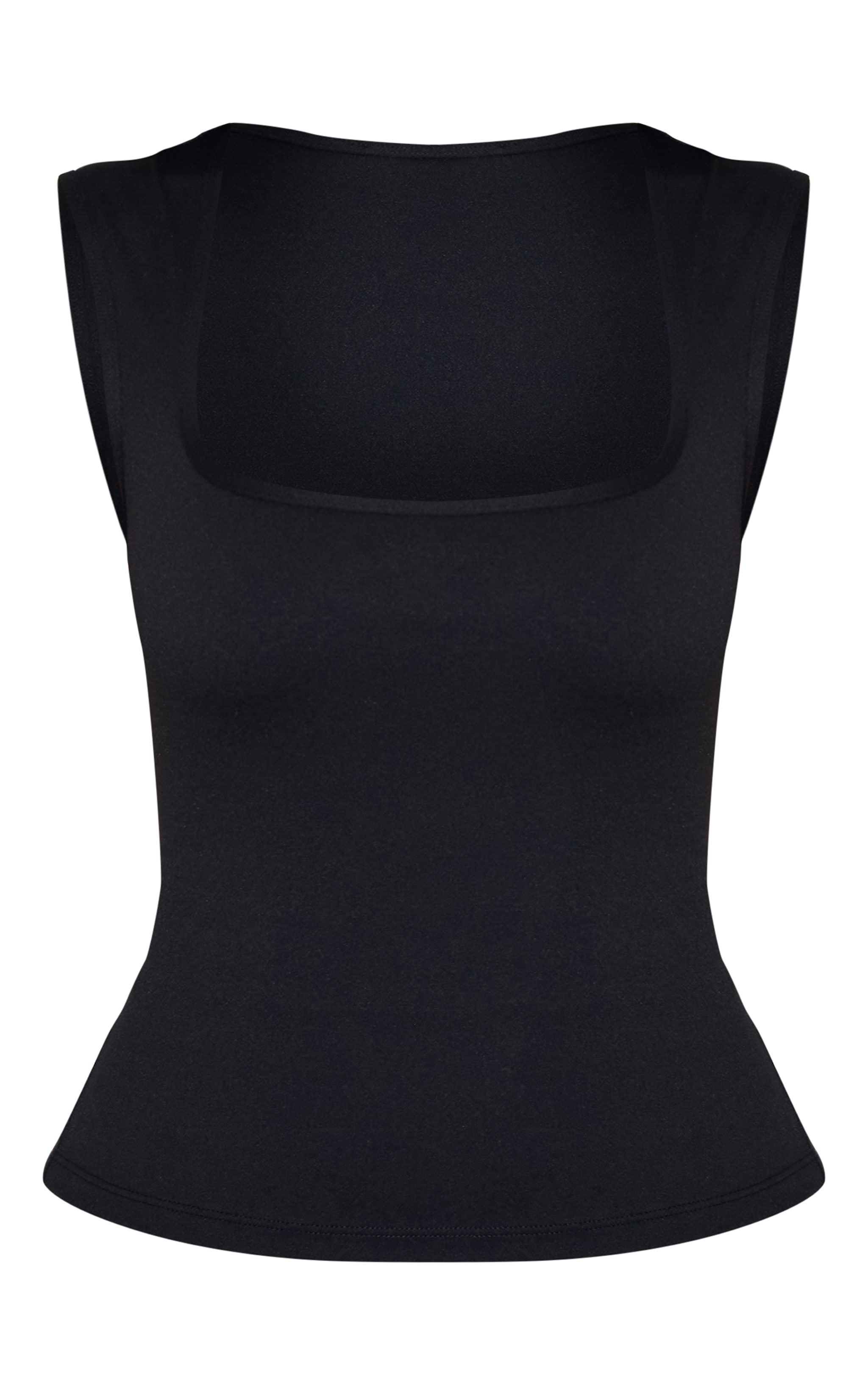Petite Black Sculpt Square Neck Gym Top image 5
