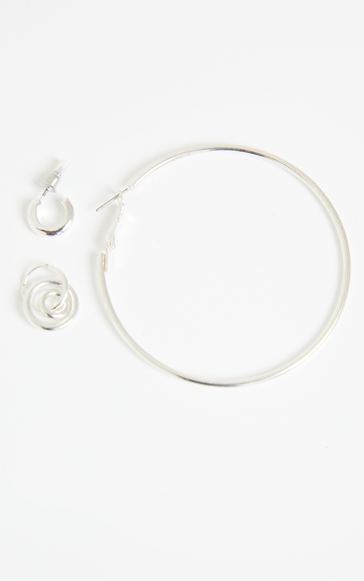 Silver Triple Hoop Pack