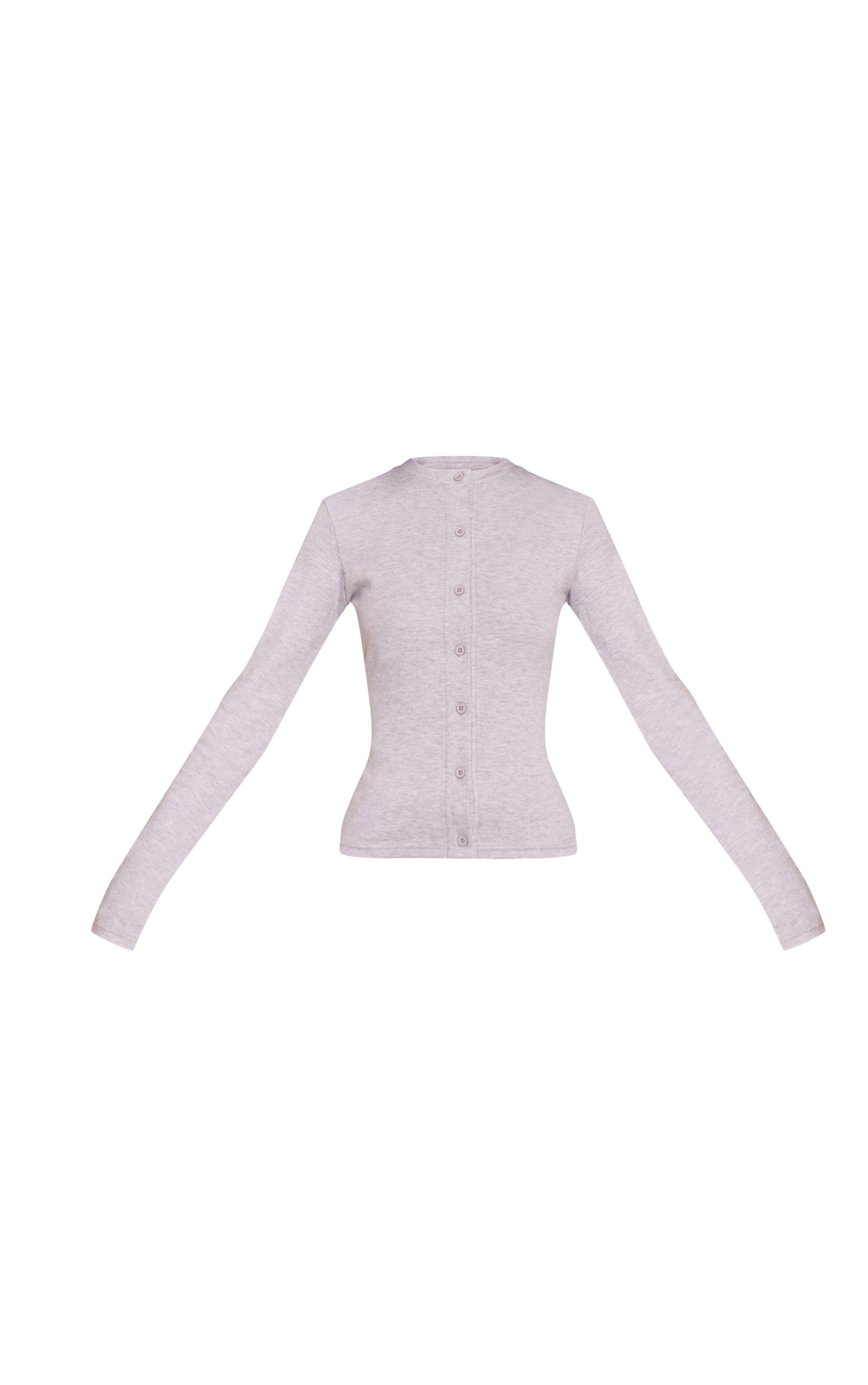 Tall Ash Grey Button Up Soft Touch Top image 5