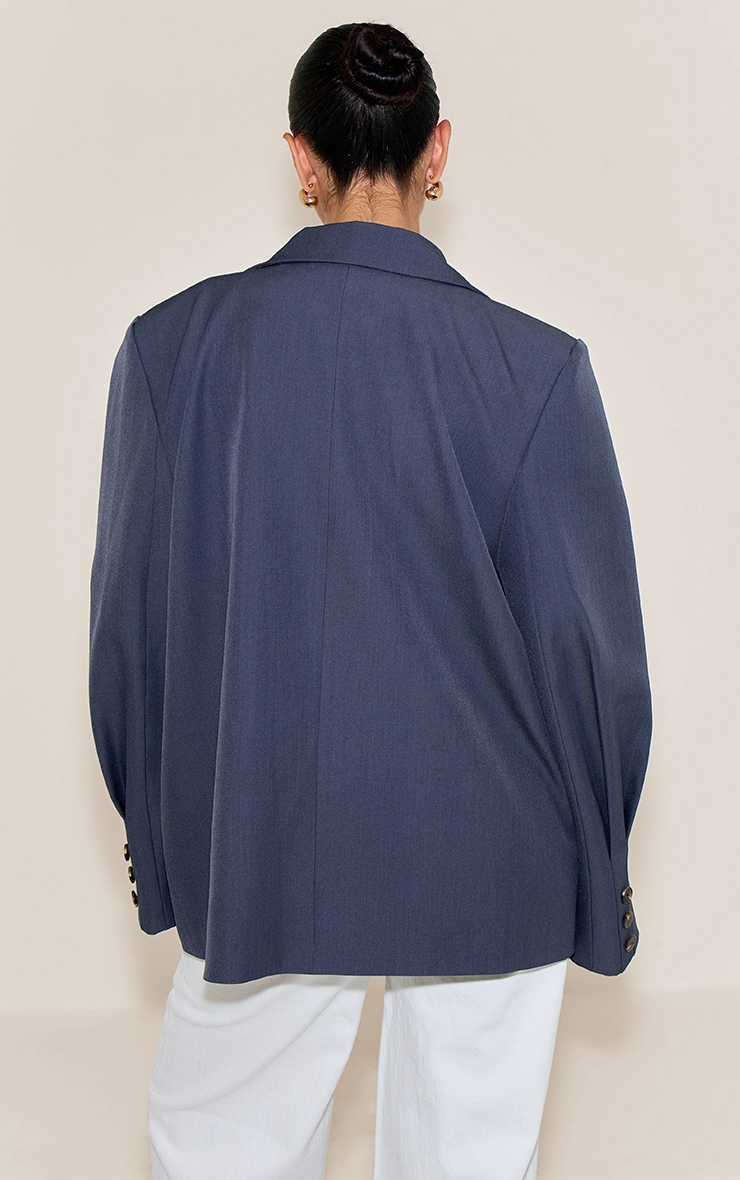 Steel Grey Super Boxy Sleeve Seam Detail Blazer image 2