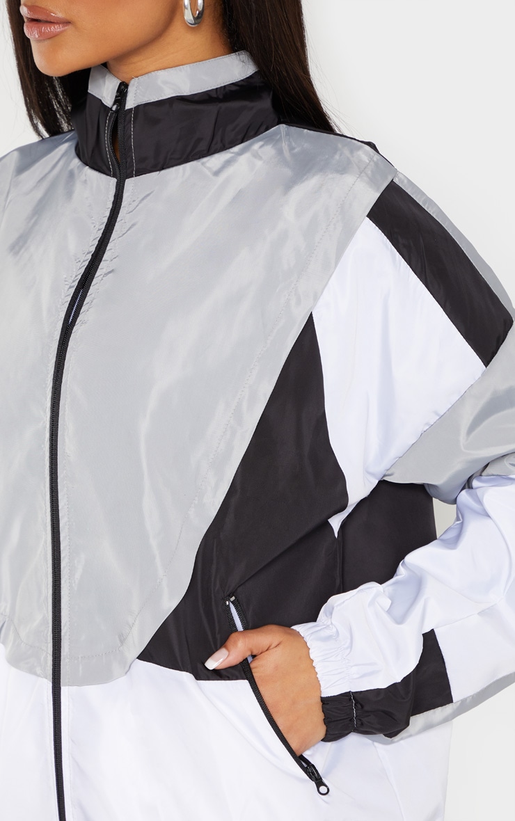 White Colourblock Tracksuit Windbreaker PrettyLittleThing