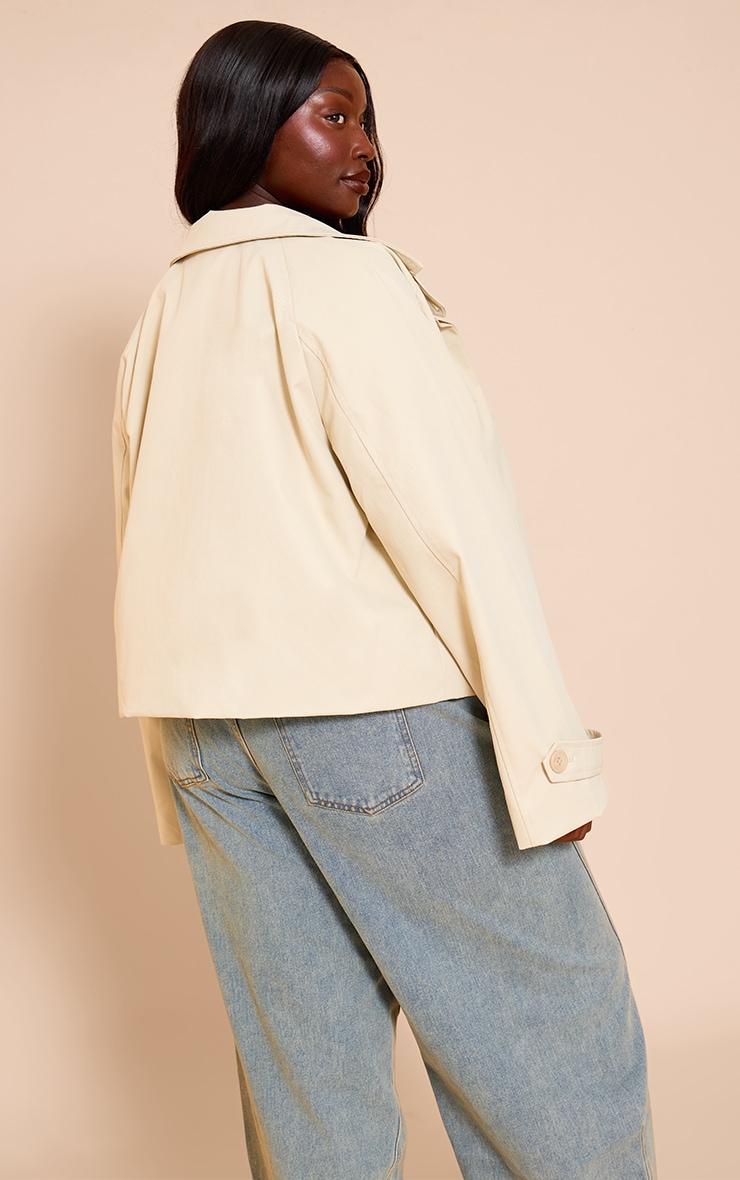 Plus Stone Long Sleeve Trench Style Jacket image 2