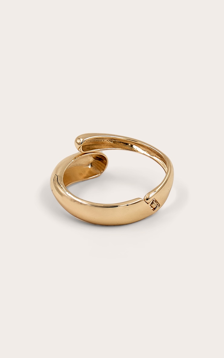 Gold Thick Wrap Around Bangle image 3