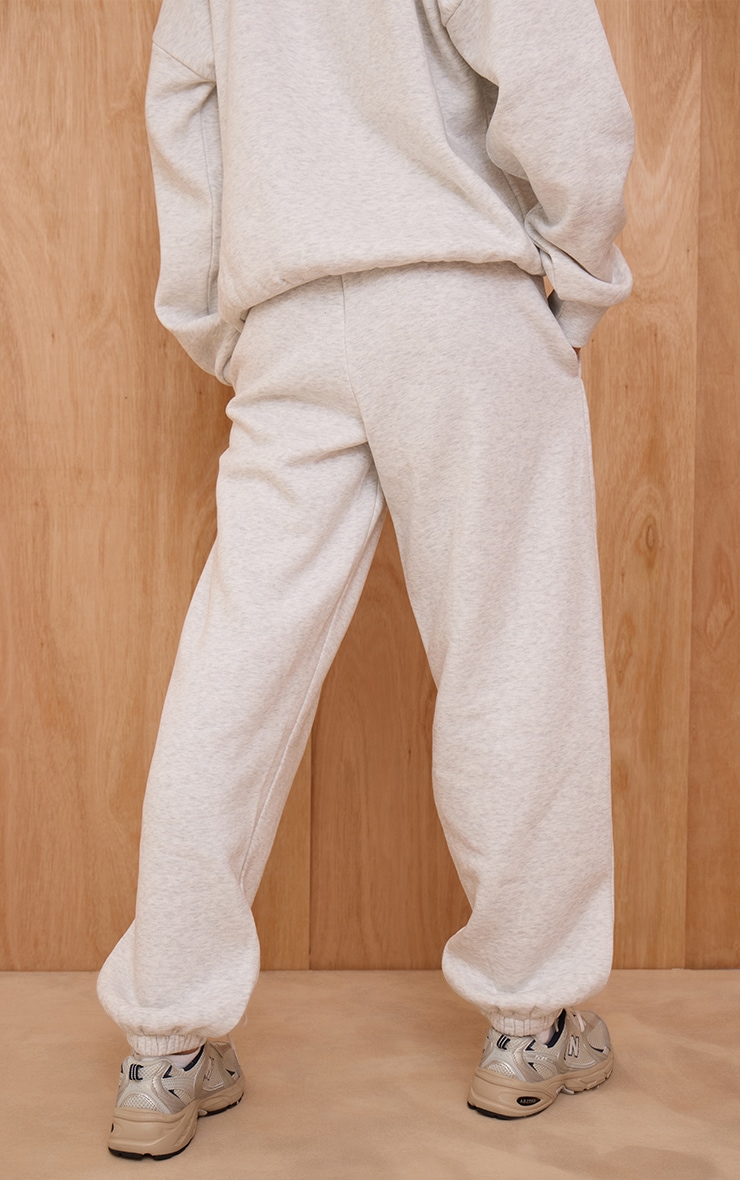 PRETTYLITTLETHING Ash Grey Print Cuffed Joggers image 3