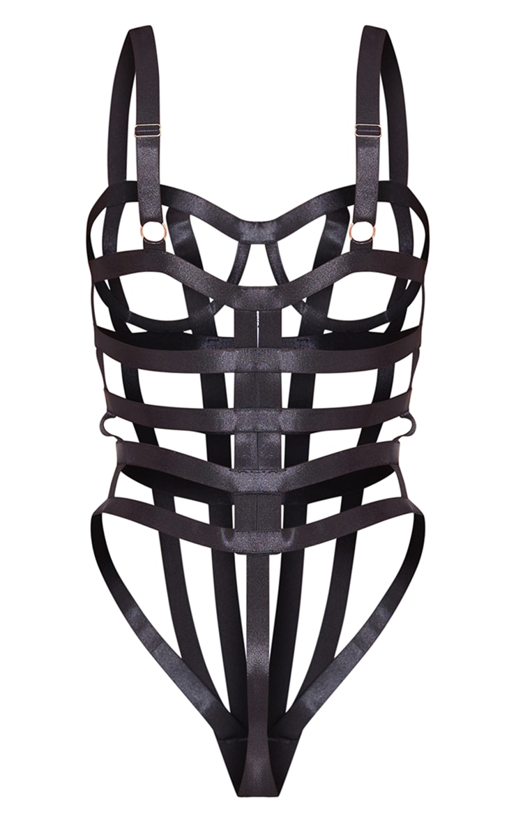 Body noir à découpes style cage image 6
