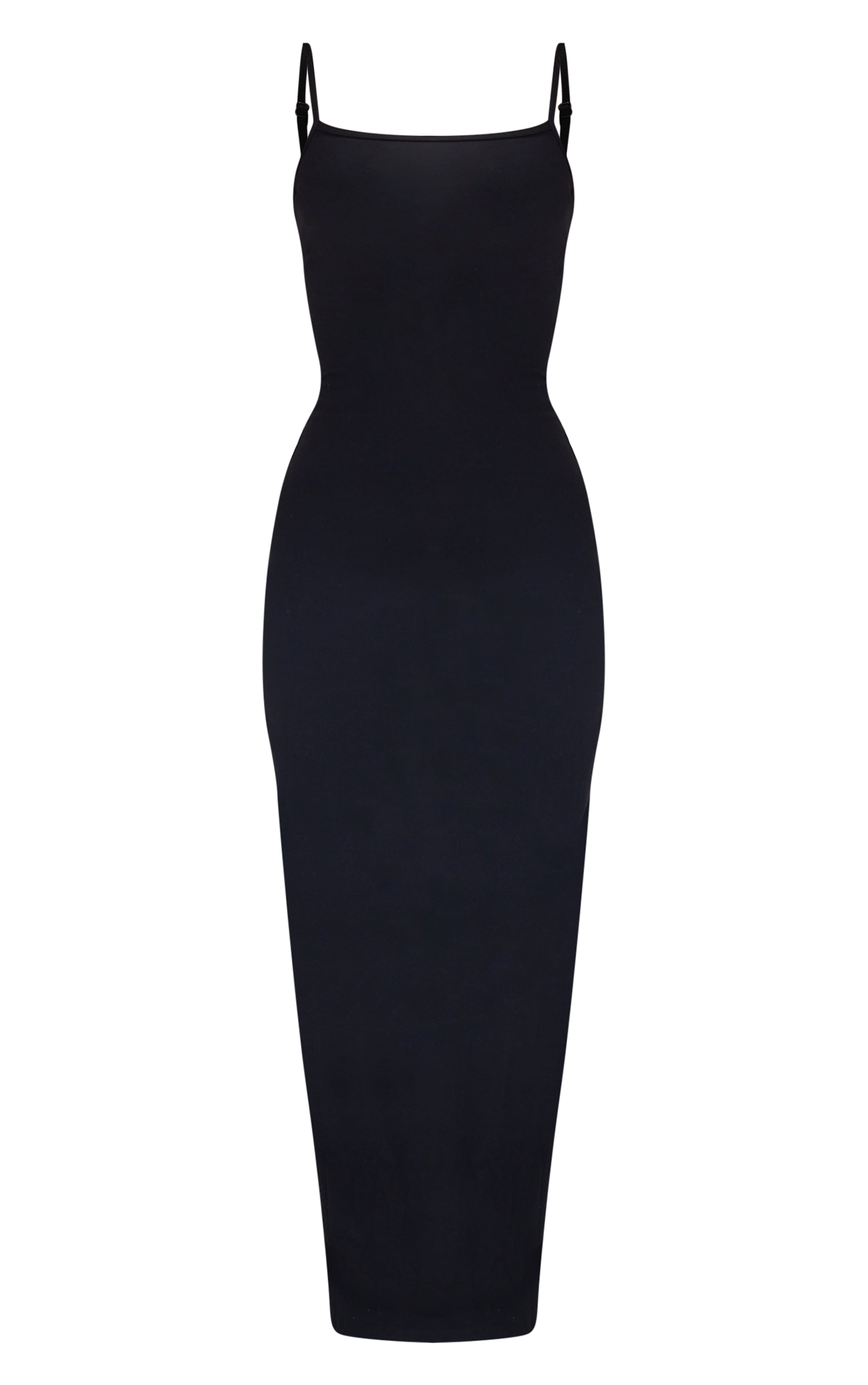 Petite Black Snatched Sculpt Strappy Maxi Dress image 5