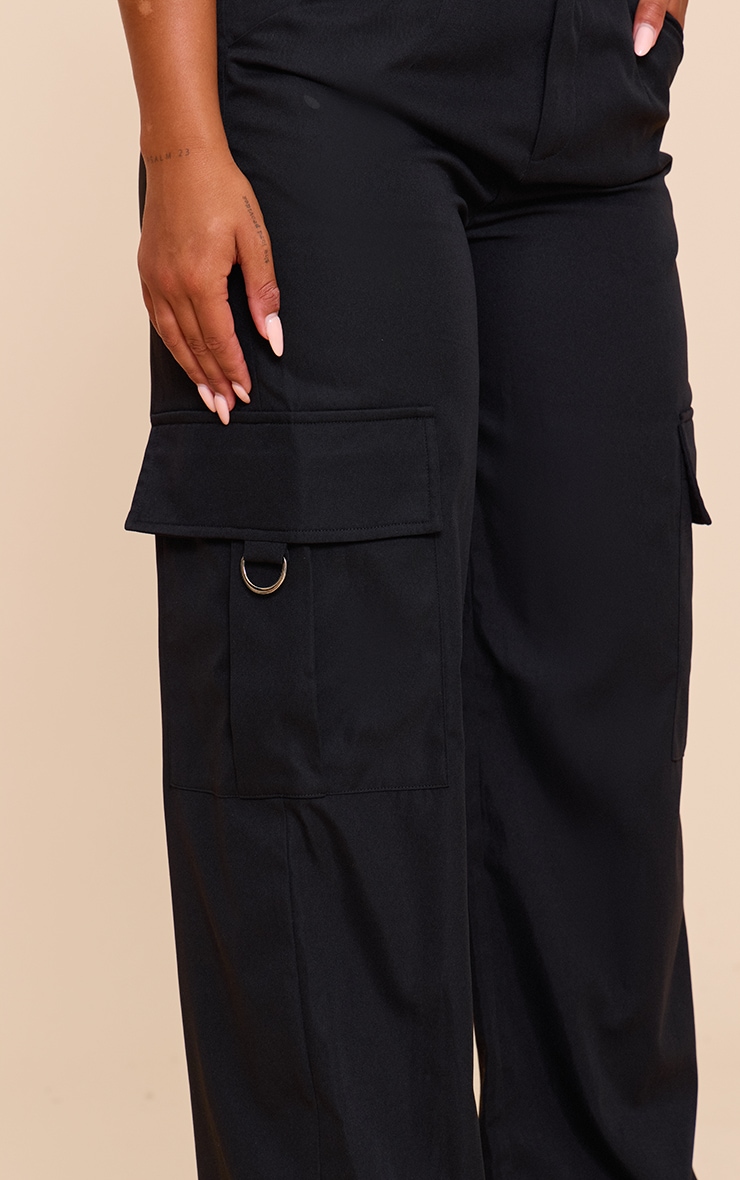 Shape Black Buckle Cargo Wide Leg Pants image 4